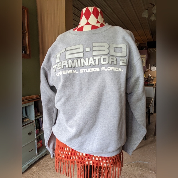 Vintage 90s Terminator 2 3D Universal Studios Promo Sweatshirt, Size Large - Picture 2 of 6